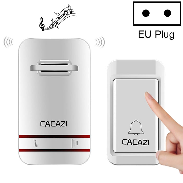 CACAZI V027G One Button One Receivers Self-Powered Wireless Home Kinetic Electronic Doorbell, EU Plug - Wireless Doorbell by CACAZI | Online Shopping UK | buy2fix