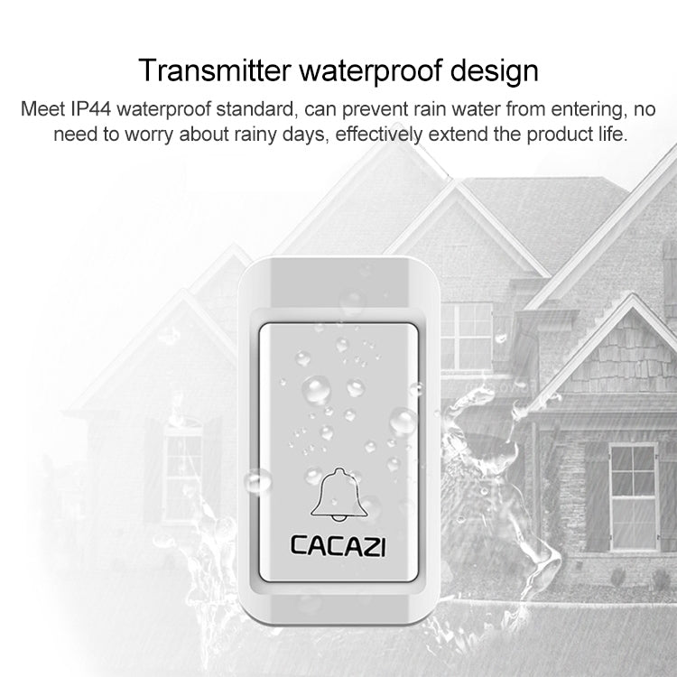 CACAZI V027G One Button One Receivers Self-Powered Wireless Home Kinetic Electronic Doorbell, EU Plug - Wireless Doorbell by CACAZI | Online Shopping UK | buy2fix