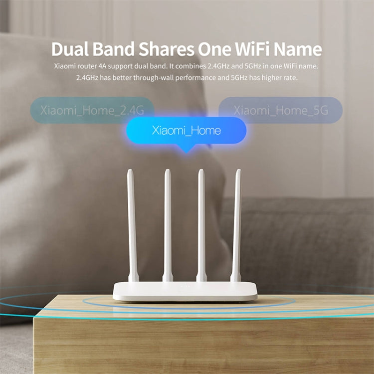 Original Xiaomi WiFi Router 4A Smart APP Control AC1200 1167Mbps 128MB 2.4GHz & 5GHz Dual-core CPU Gigabit Ethernet Port Wireless Router Repeater with 4 Antennas, Support Web & Android & iOS, US Plug(White) - Wireless Routers by Xiaomi | Online Shopping UK | buy2fix