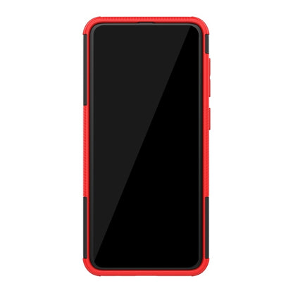 Tire Texture TPU+PC Shockproof Phone Case for Galaxy A50 / A20 / A30, with Holder (Red) - Galaxy Phone Cases by buy2fix | Online Shopping UK | buy2fix