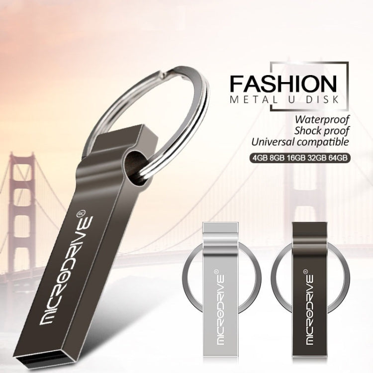 MicroDrive 8GB USB 2.0 Metal Keychain U Disk (Black) - Computer & Networking by MicroDrive | Online Shopping UK | buy2fix