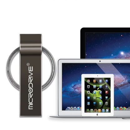 MicroDrive 8GB USB 2.0 Metal Keychain U Disk (Black) - Computer & Networking by MicroDrive | Online Shopping UK | buy2fix